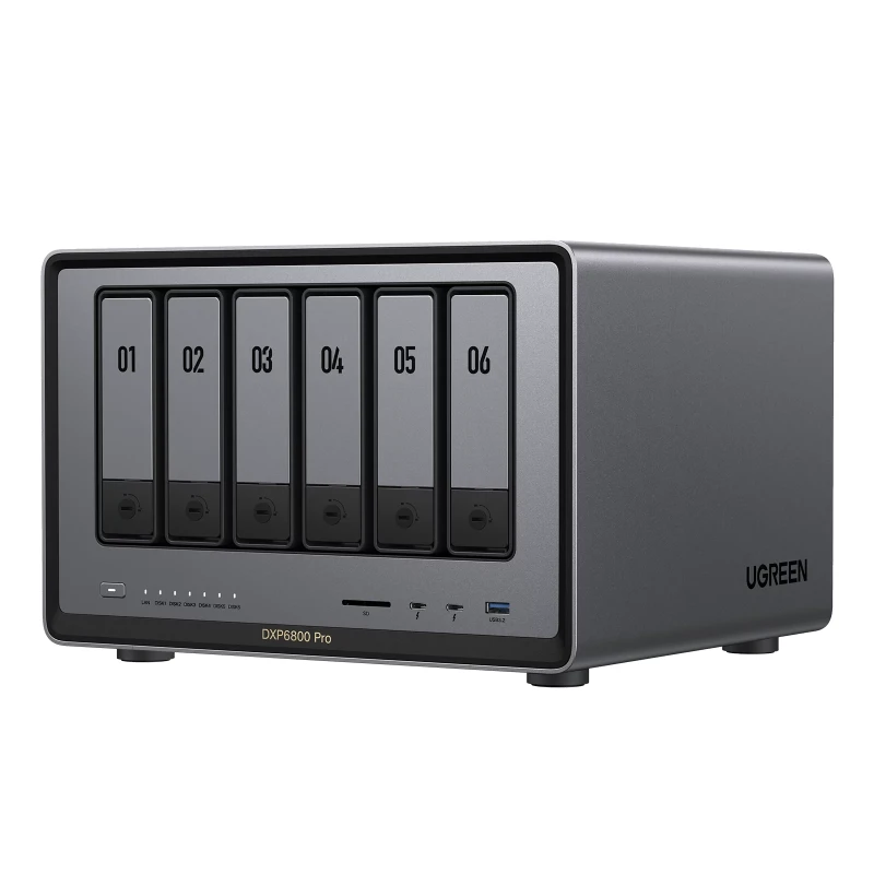 UGREEN NASync DXP6800 Pro Network Attached Storage 208TB (6x32TB + 2x8TB) Intel i5 10-Core - Ugreen